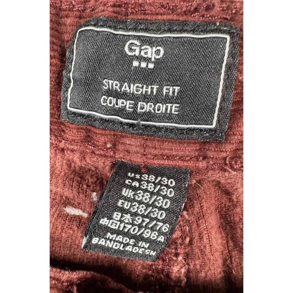 Gap Men's Straight Fit Corduroy Pants‎ Rust Measures 36x29 - Read